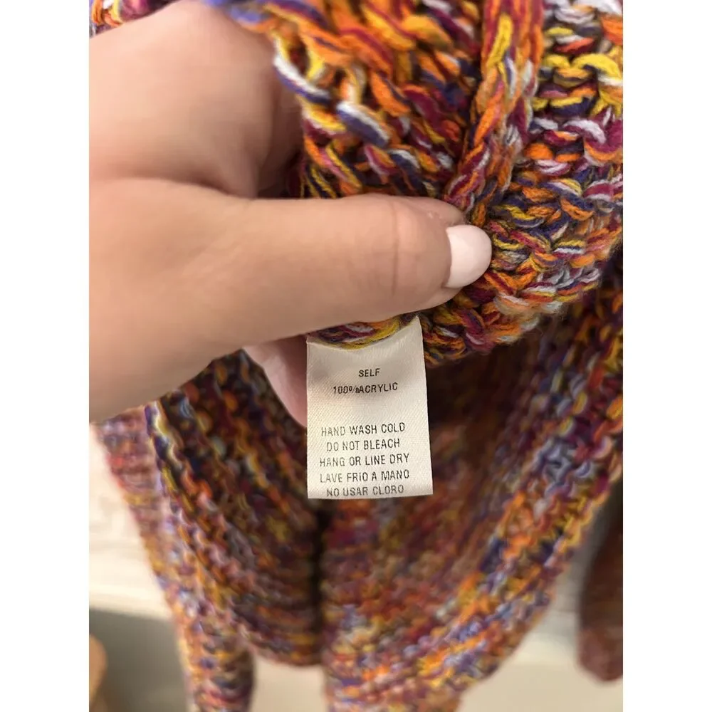 Easel Oversized Knit Sweater Size L Multicolor Chunky Boho Cozy